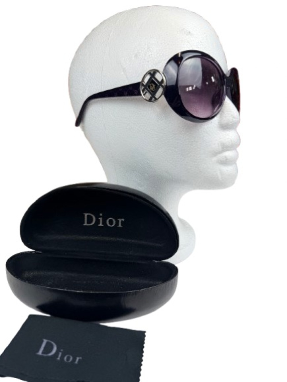 Vintage Christian Dior Y1988 Oversized Butterfly Sunglasses Plum Italy RARE